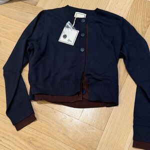 Navy and Brown Cardigan